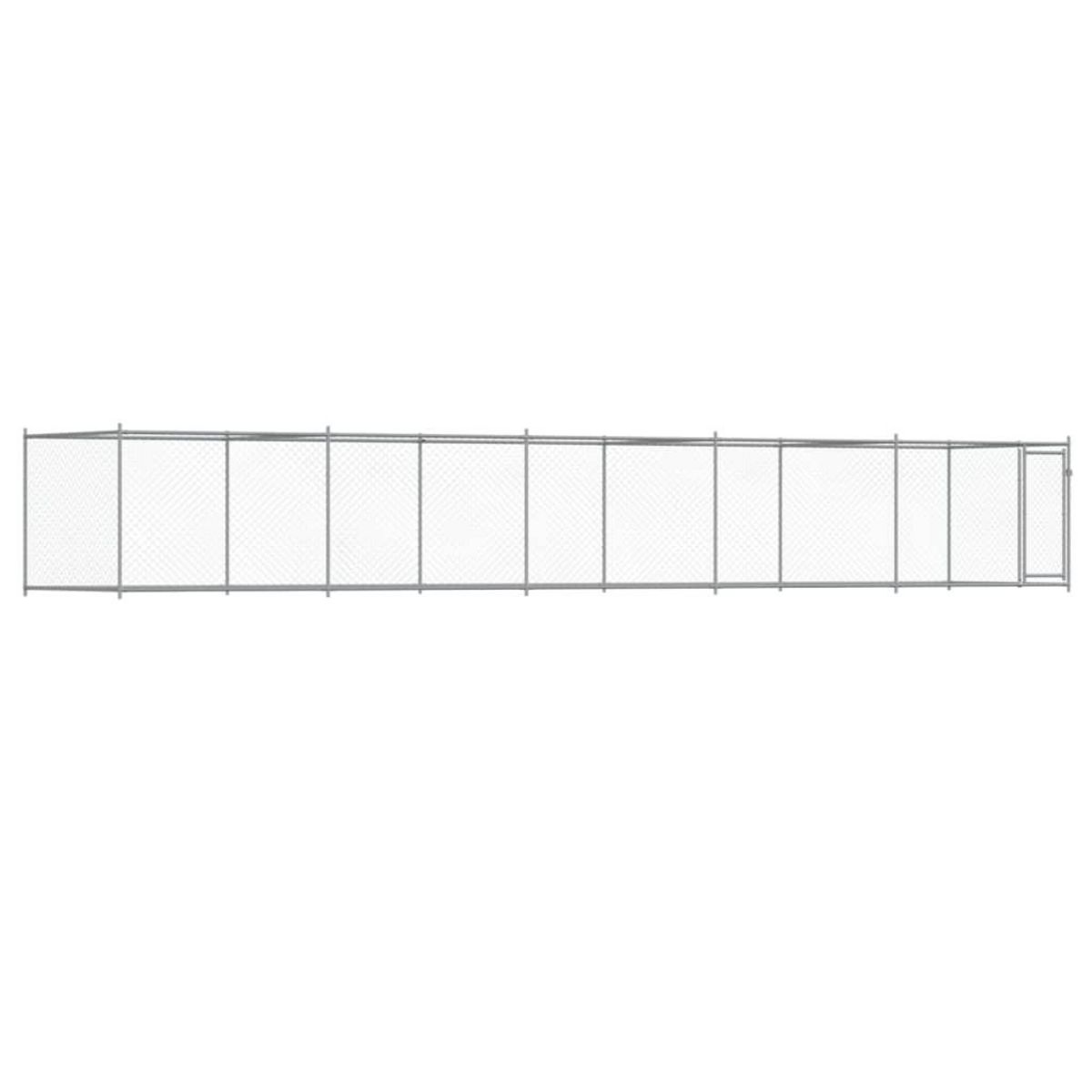 VIDAXL Cage pour chien avec porte gris 10x2x1,5 m acier galvanise