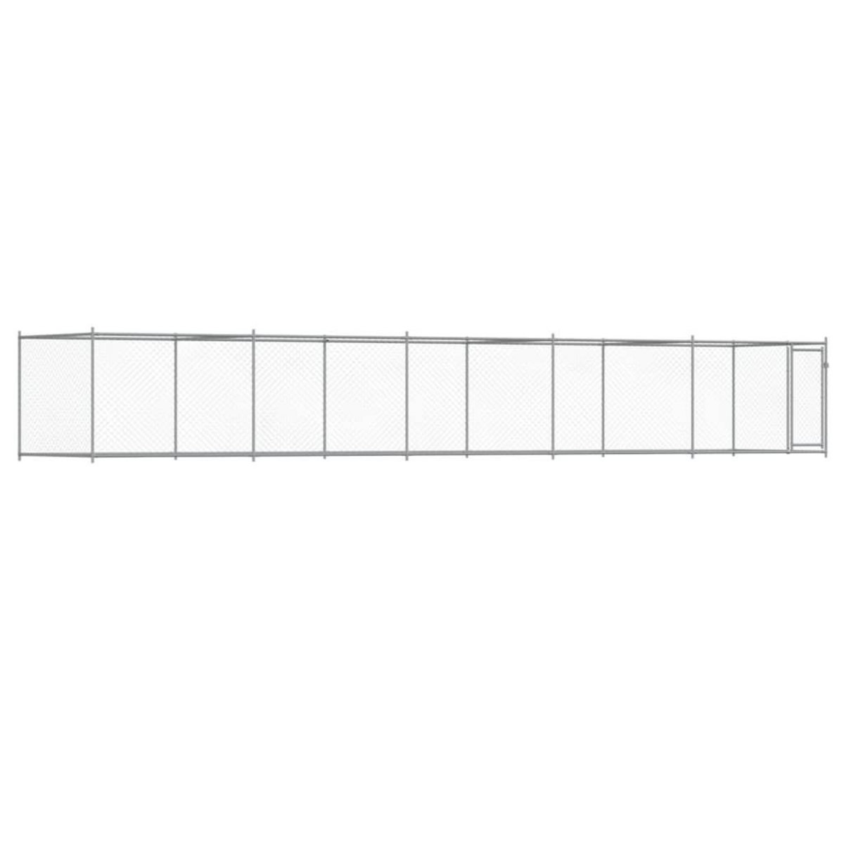 VIDAXL Cage pour chien avec porte gris 10x2x1,5 m acier galvanise