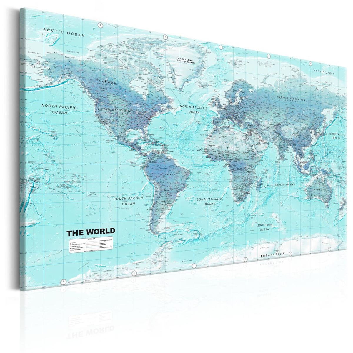Paris Prix Tableau Imprimé  World Map : Sky Blue World