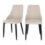 Voir la diapositive 1 : Rendez vous déco Lot de 2 chaises en tissu beige et pieds en métal - Pipo