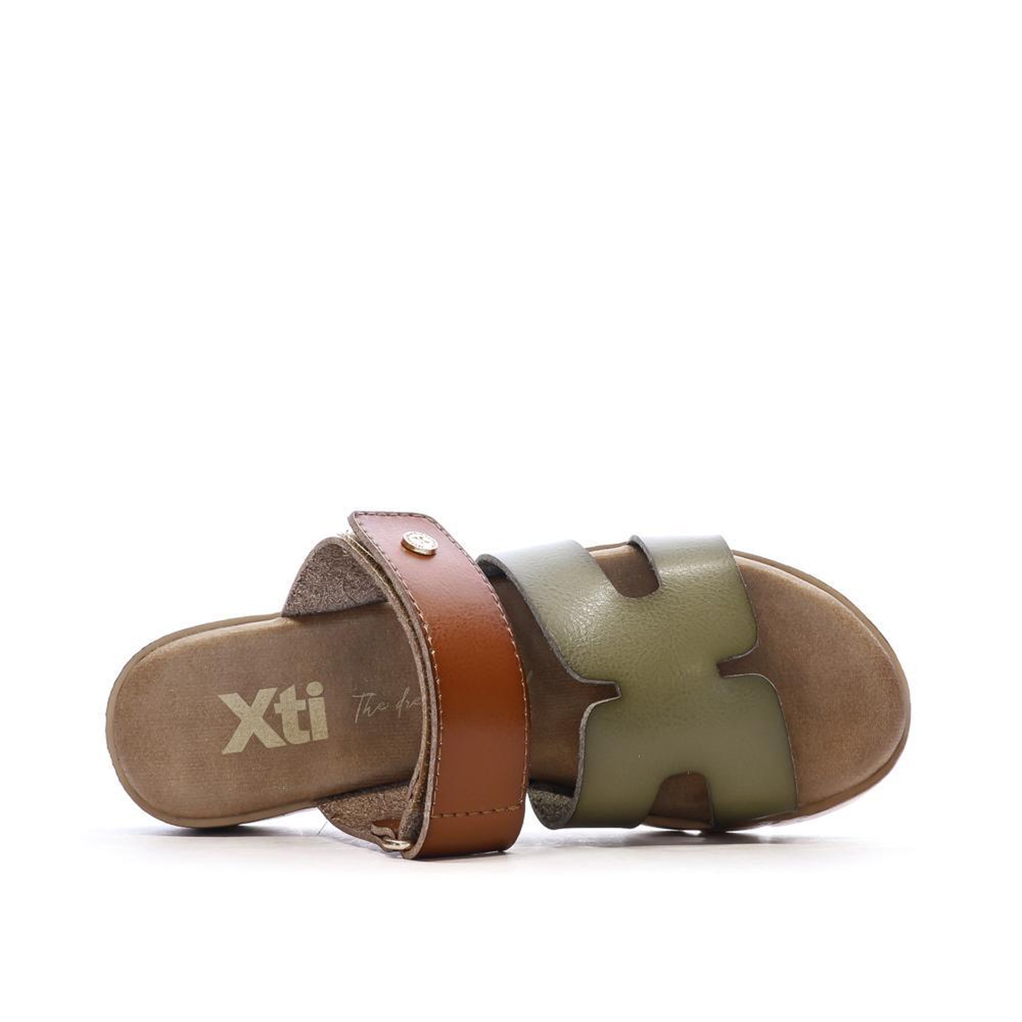 Voir la diapositive 4 : XTI Sandales Kaki/Marron Femme Xti 144125