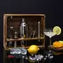 TOILINUX Set à cocktail avec 15 accessoires en acier inoxydable et un support en bois de Pin