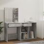 Voir la diapositive 5 : VIDAXL Coiffeuse a LED avec armoire Gris beton Bois d'ingenierie