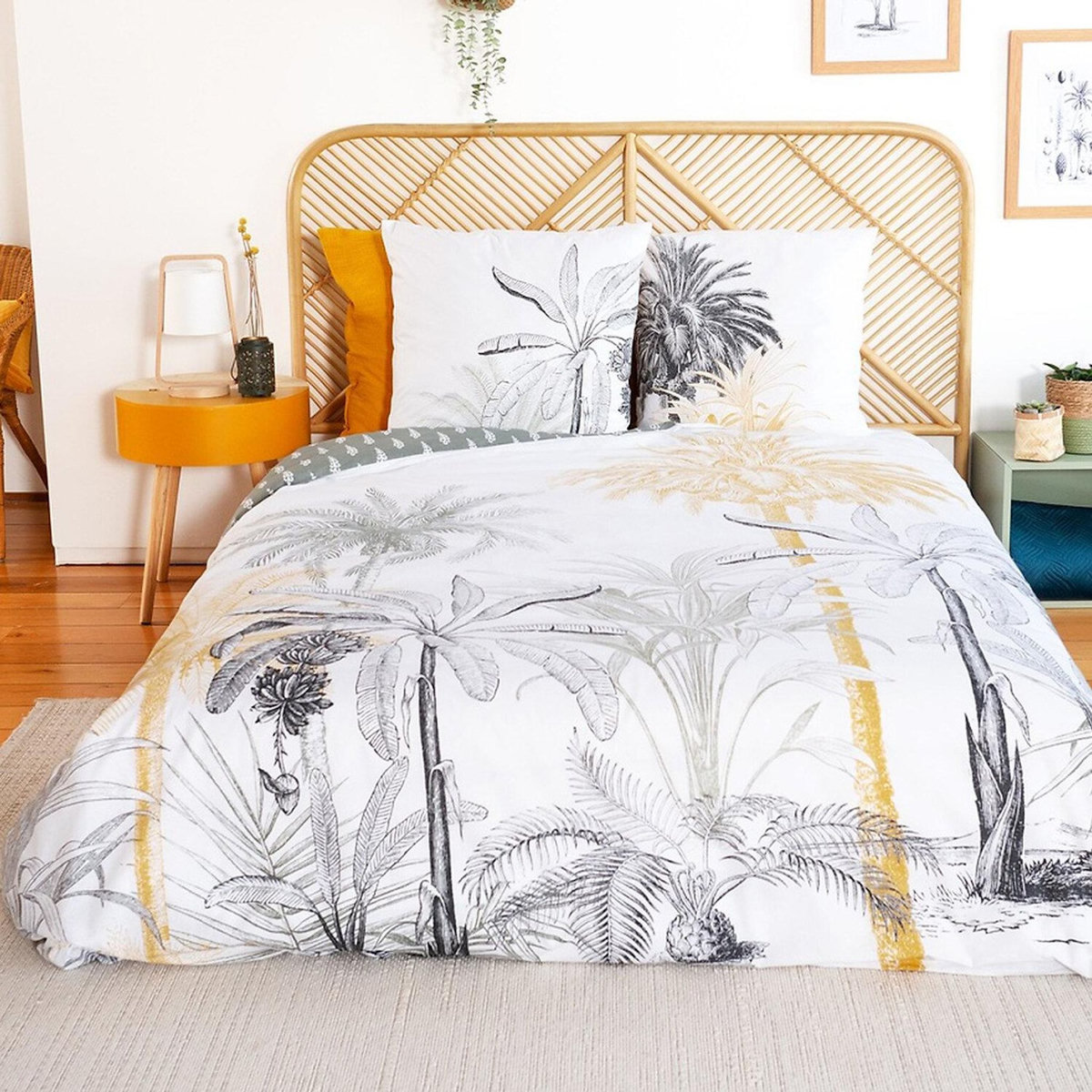 Home collection Parure Housse De Couette 3pcs 260x240 100% Coton Bci Adouci 57 Fils Mig - Soli