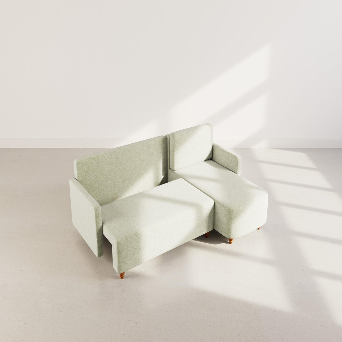 BEST MOBILIER Calypso - canapé d'angle réversible 4 places convertible avec coffre en tissu