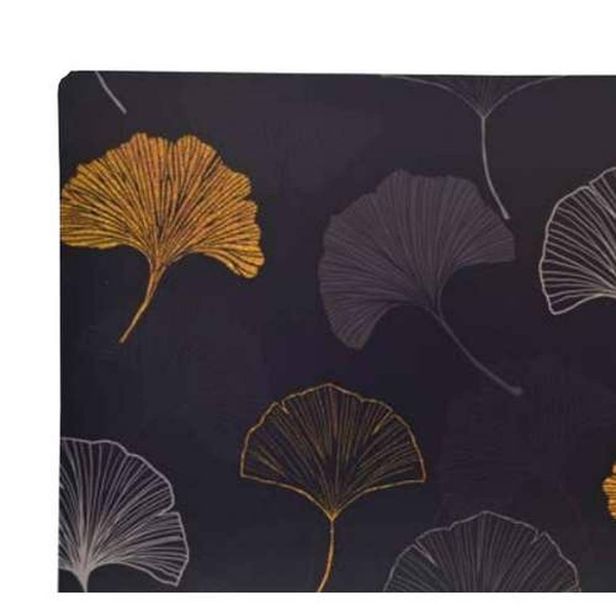 Voir la diapositive 4 : TOILINUX Lot de 6 sets de table à motifs ginkgo tajink - 28 x 43 cm - noir