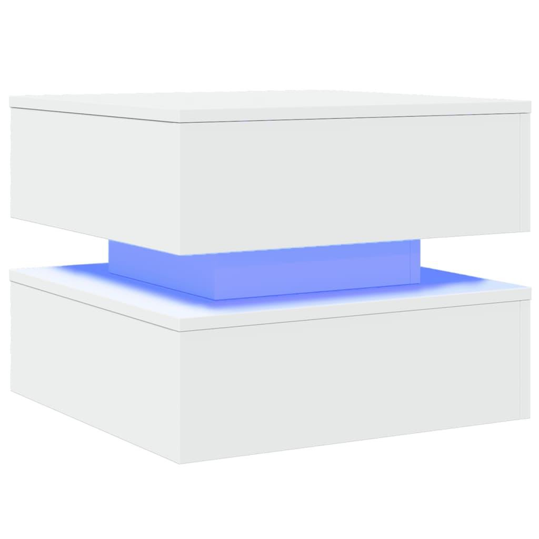 Voir la diapositive 3 : VIDAXL Table basse avec lumieres LED blanc 50x50x40 cm