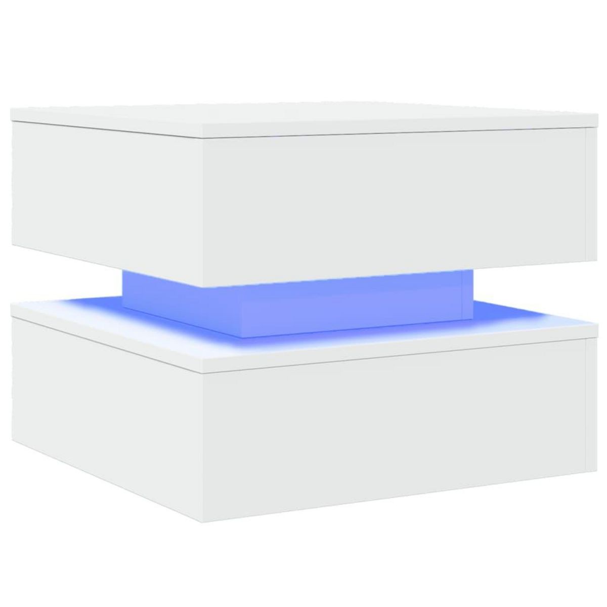 VIDAXL Table basse avec lumieres LED blanc 50x50x40 cm