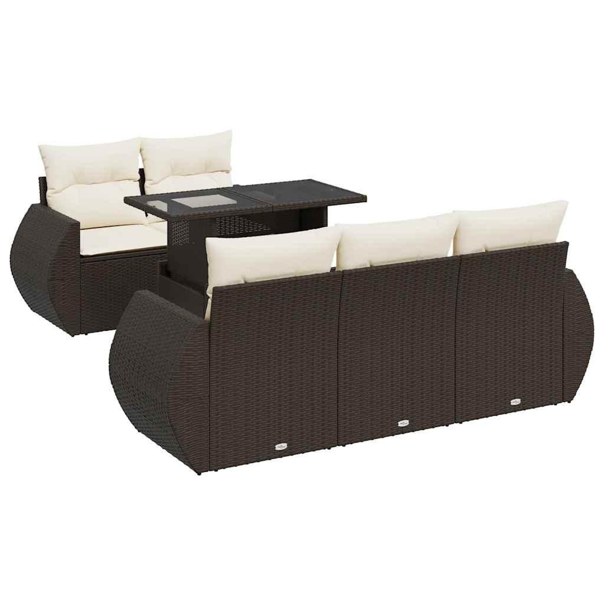 Voir la diapositive 2 : VIDAXL Salon de jardin avec coussins 6 pcs marron resine tressee