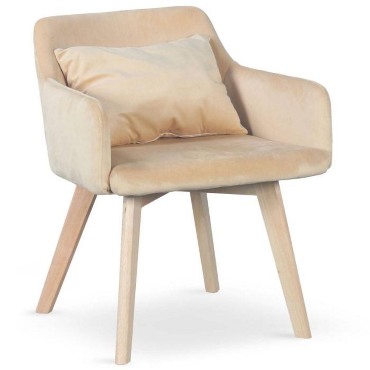 Paris Prix Fauteuil Scandinave Velours  Scanda  70cm Beige