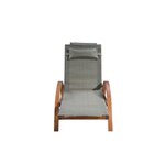 CONCEPT USINE Transat en bois et toile PVC gris olive NAARI