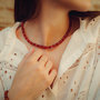 Voir la diapositive 2 : SLOYA Collier Blima en pierres Agate rouge