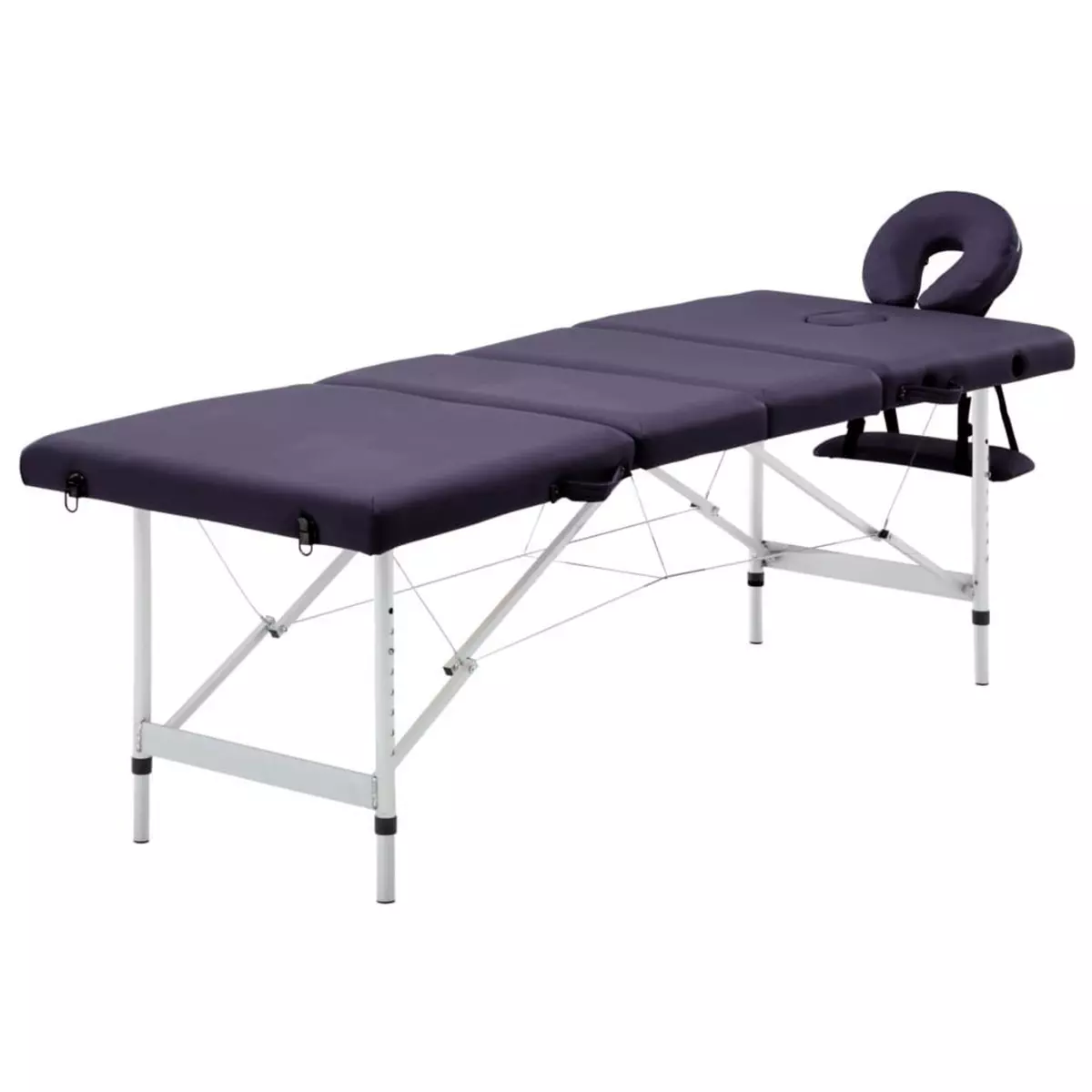 VIDAXL Table de massage pliable 4 zones Aluminium Violet