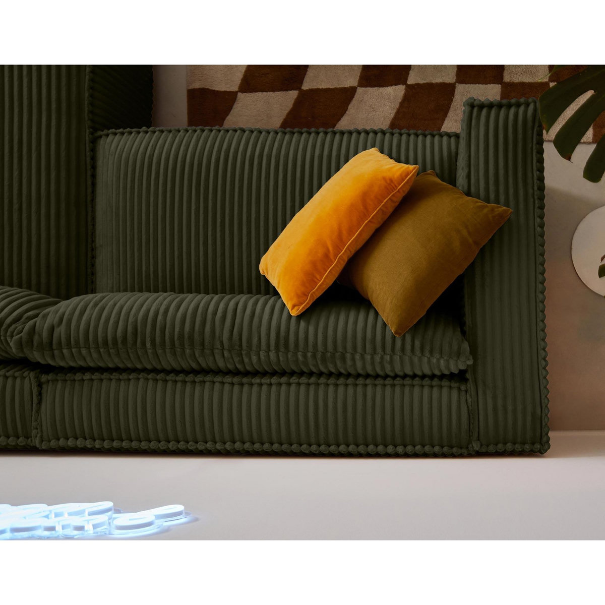 LISA DESIGN Ela - canapé d'angle droit - 4 places - en velours côtelé grosses côtes