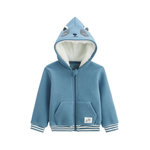Petit Béguin Sweat à capuche zippé enfant en molleton Tao. Coloris disponibles : Bleu