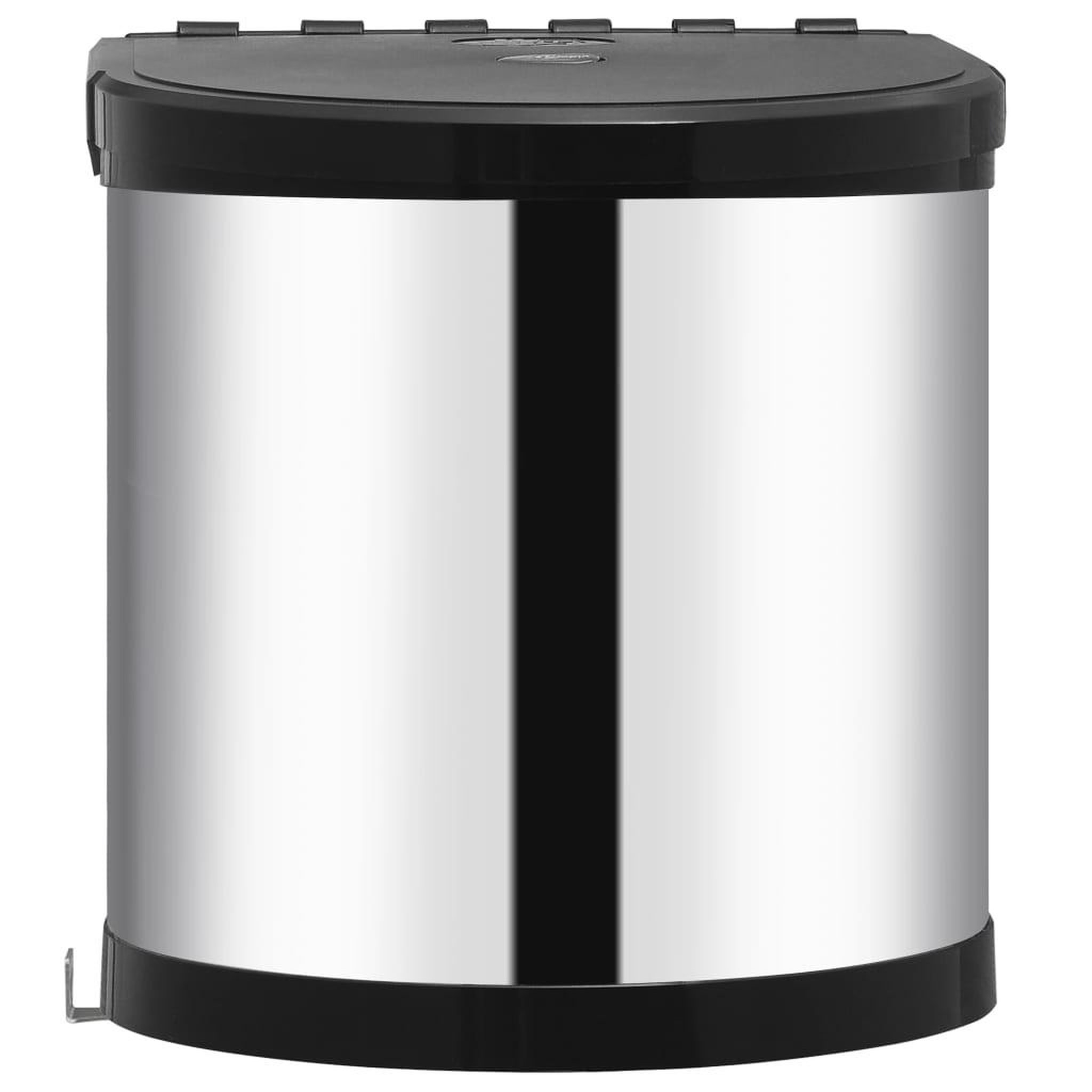 Voir la diapositive 2 : VIDAXL Poubelle integree de cuisine Acier inoxydable 8 L