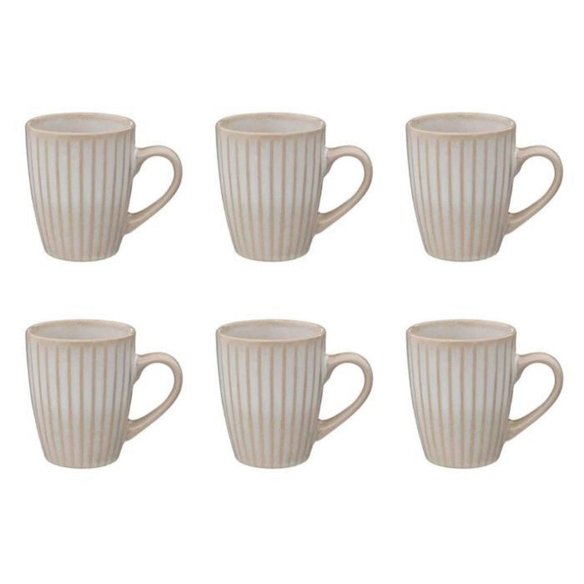 SECRET DE GOURMET Lot de 6 Mugs en Céramique  Seav  38cl Crème