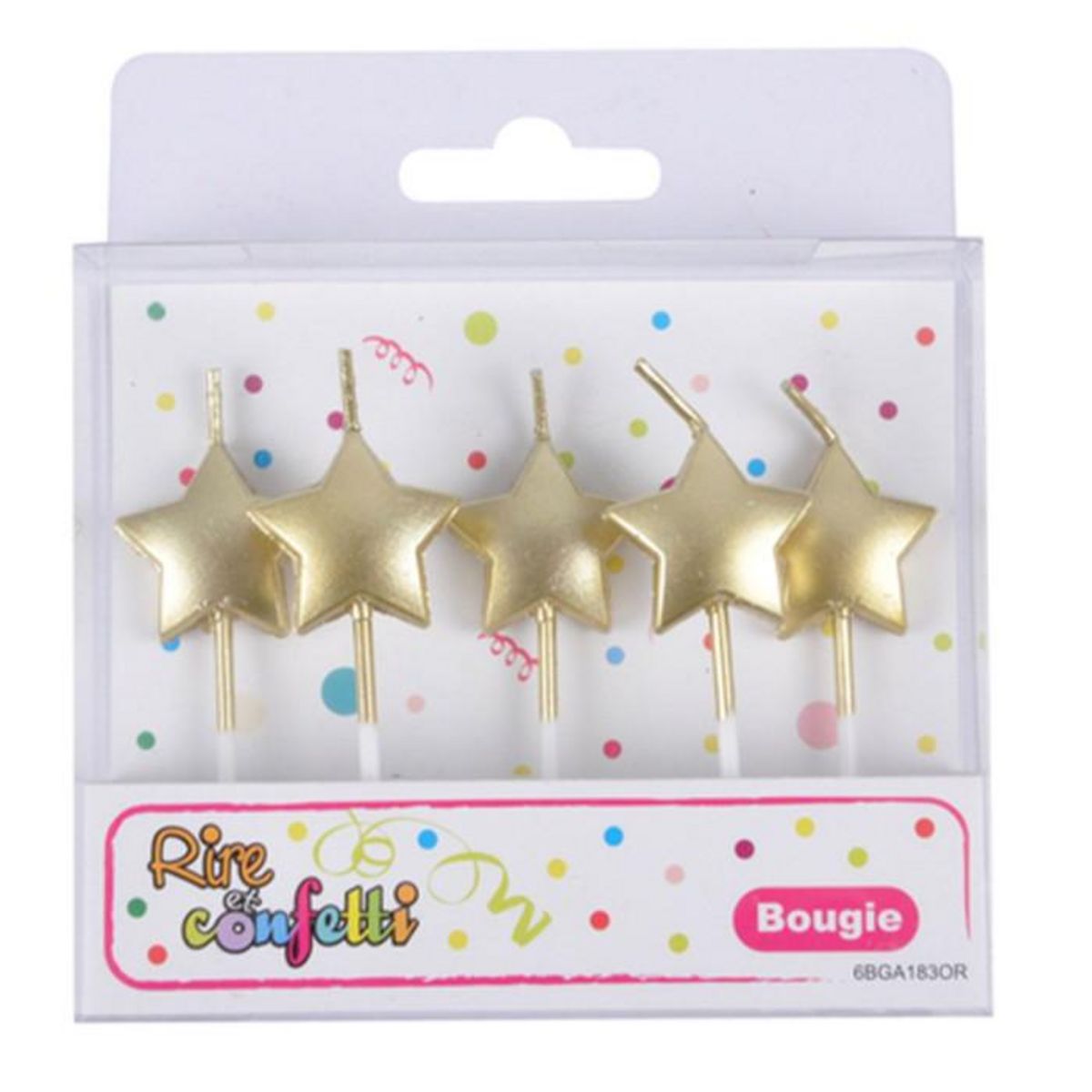 Paris Prix Lot de 5 Bougies 3D  Étoile  7cm Or