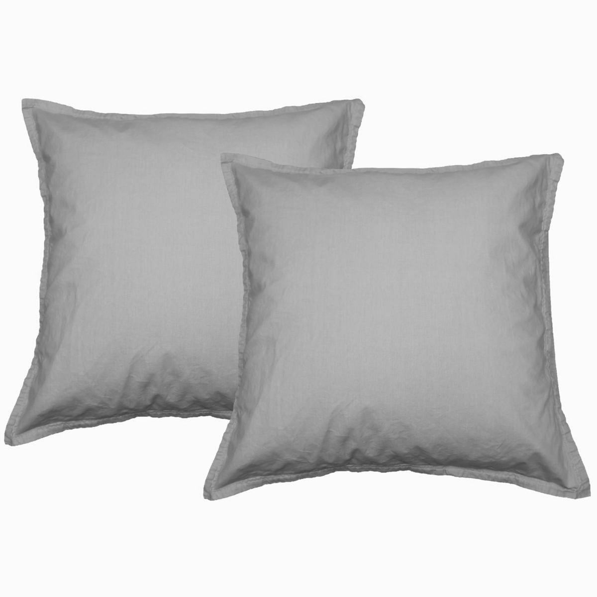Sensei Maison Lot de 2 taies d'oreiller en flanelle de coton KLAPPEN