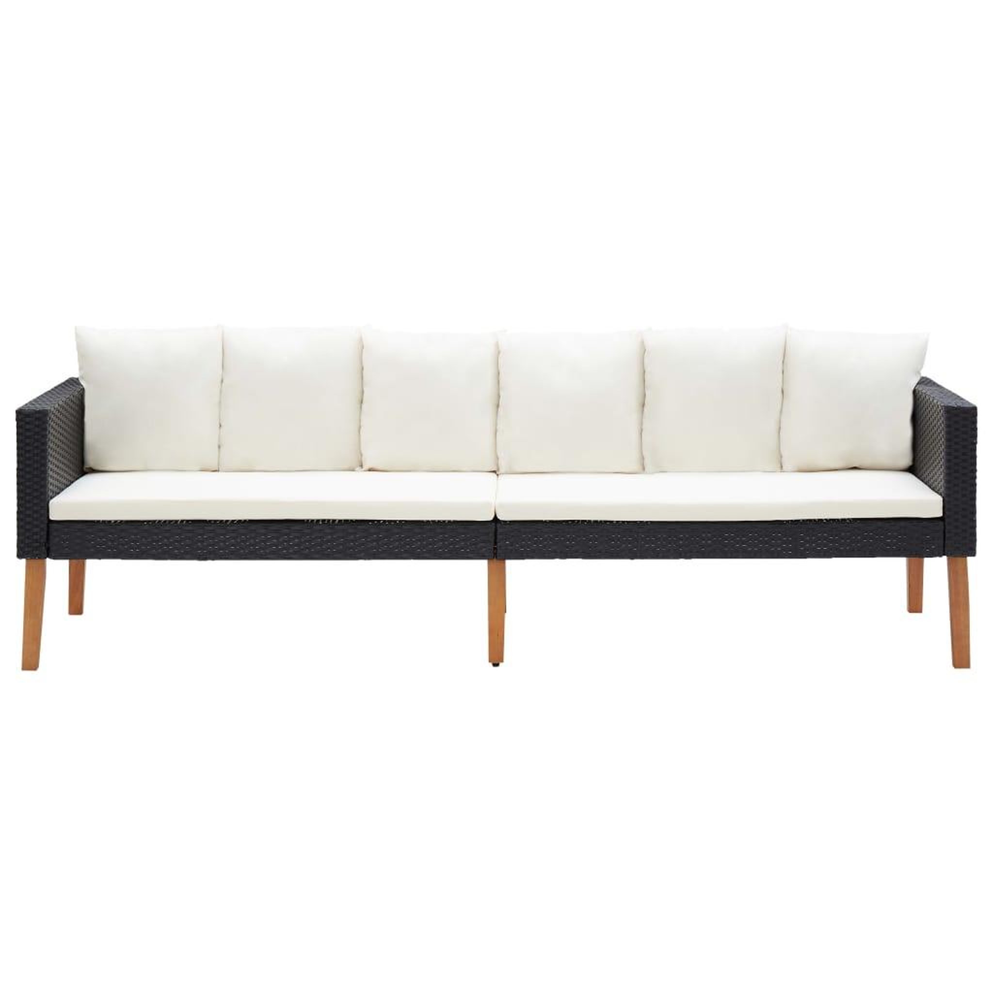 Voir la diapositive 3 : VIDAXL Salon de jardin 4 pcs avec coussins Resine tressee Noir