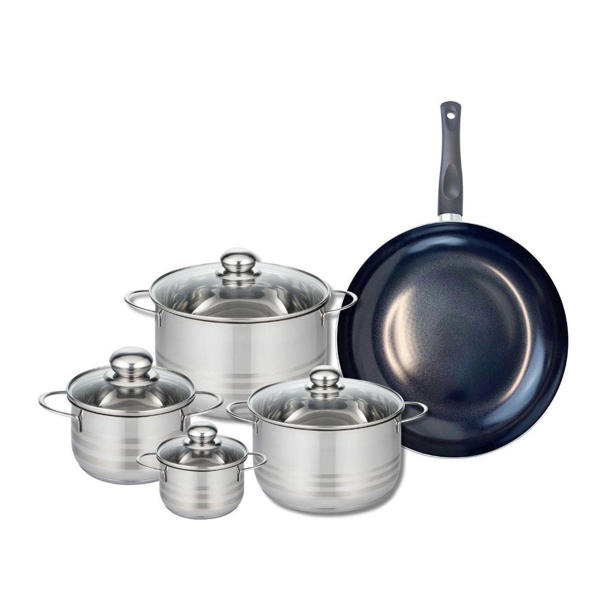 ELO Ensemble de 1 poêle de cuisson 32 cm et 4 faitouts 12, 16, 20 et 24 cm elo prima brillant