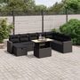 Voir la diapositive 1 : VIDAXL Salon de jardin 9 pcs avec coussins noir resine tressee