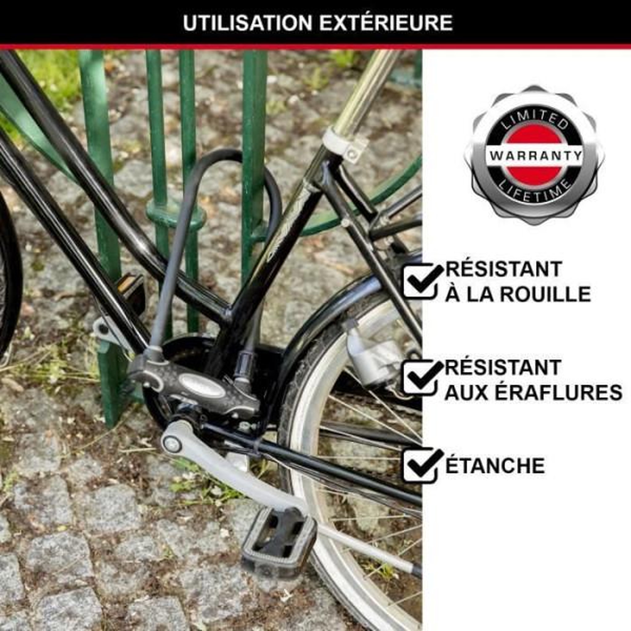 Voir la diapositive 3 : Master lock Antivol U avec Câble - MASTER LOCK - Modele XL - Sold Secure Gold, Police Approved