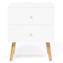 Voir la diapositive 3 : ID MARKET Lot de 2 tables de chevet EMMIE scandinaves 2 tiroirs blanc