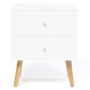 Voir la diapositive 3 : ID MARKET Lot de 2 tables de chevet EMMIE scandinaves 2 tiroirs blanc
