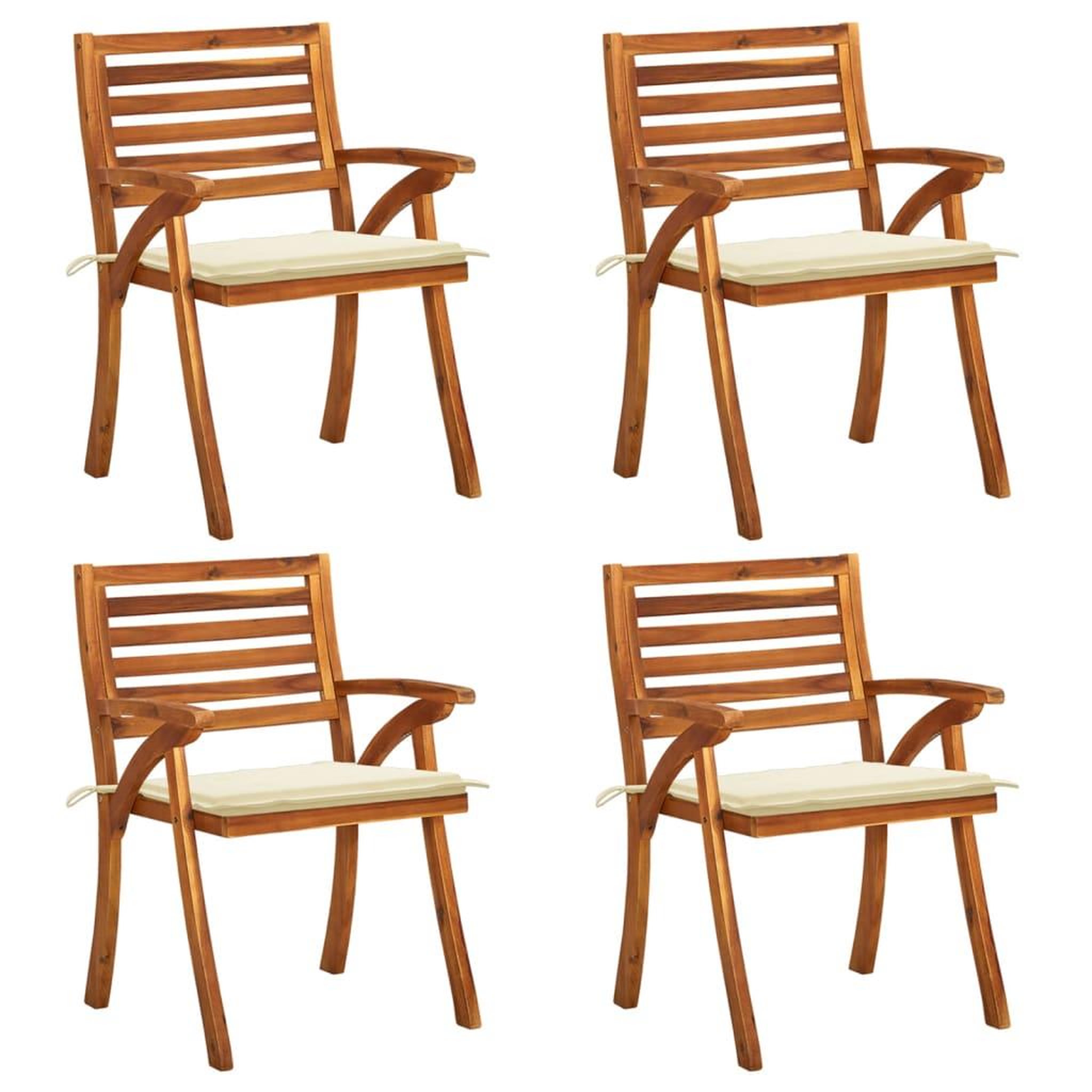 Voir la diapositive 1 : VIDAXL Chaises de jardin avec coussins lot de 4 Bois de teck solide