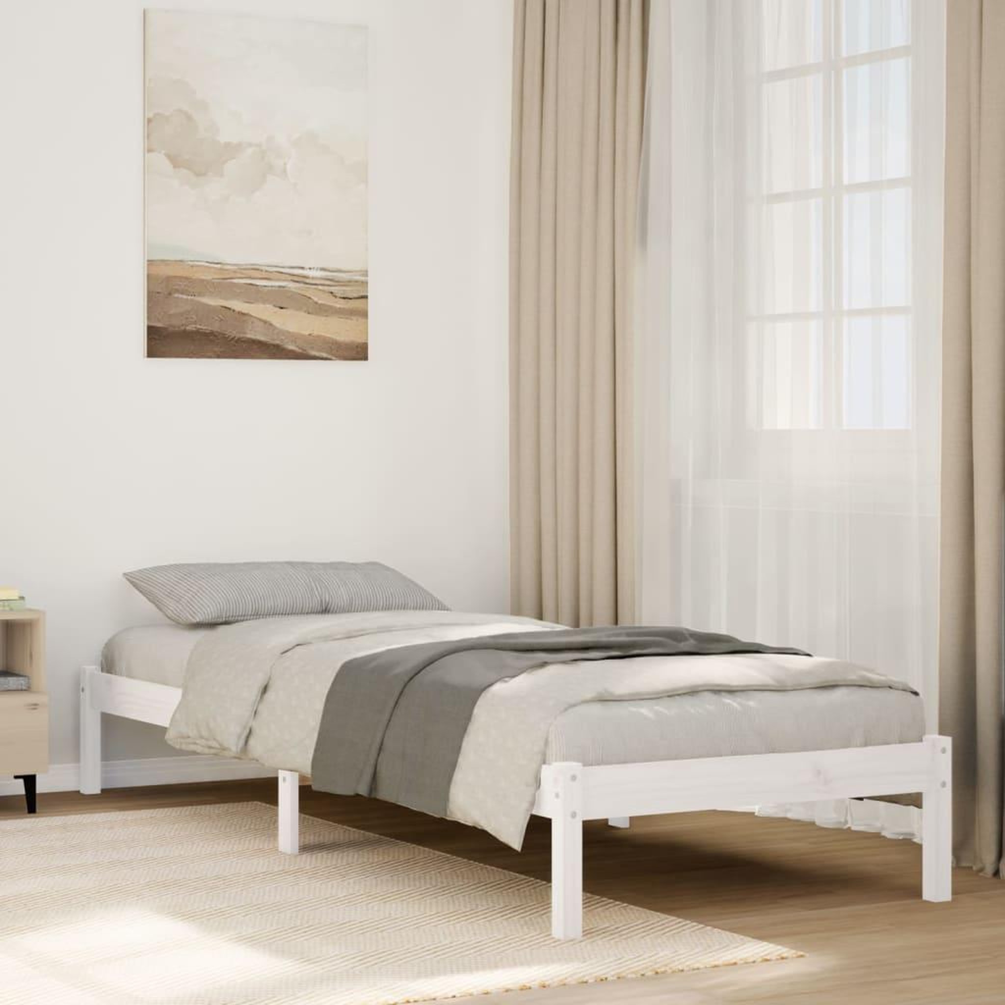 VIDAXL Cadre de lit extra long sans matelas 80x220 cm bois massif pin