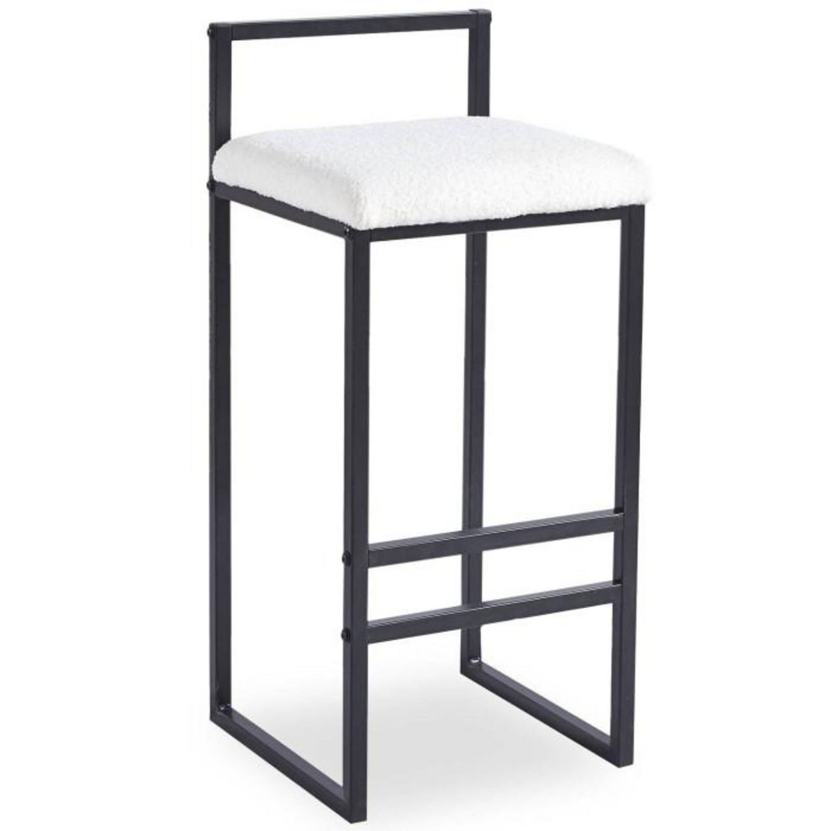 Paris Prix Tabouret de Bar Bouclette  Dakota  80cm Crème & Noir