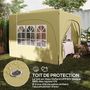 Voir la diapositive 6 : OUTSUNNY Tonnelle barnum pop up automatique 3x3m hauteur réglable sac transport inclus coloris sable