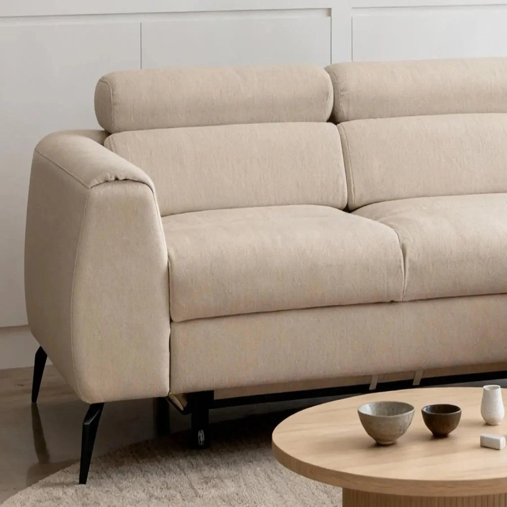 Voir la diapositive 4 : CASANOVA PARIS Clovis - canapé d'angle convertible tissu chiné