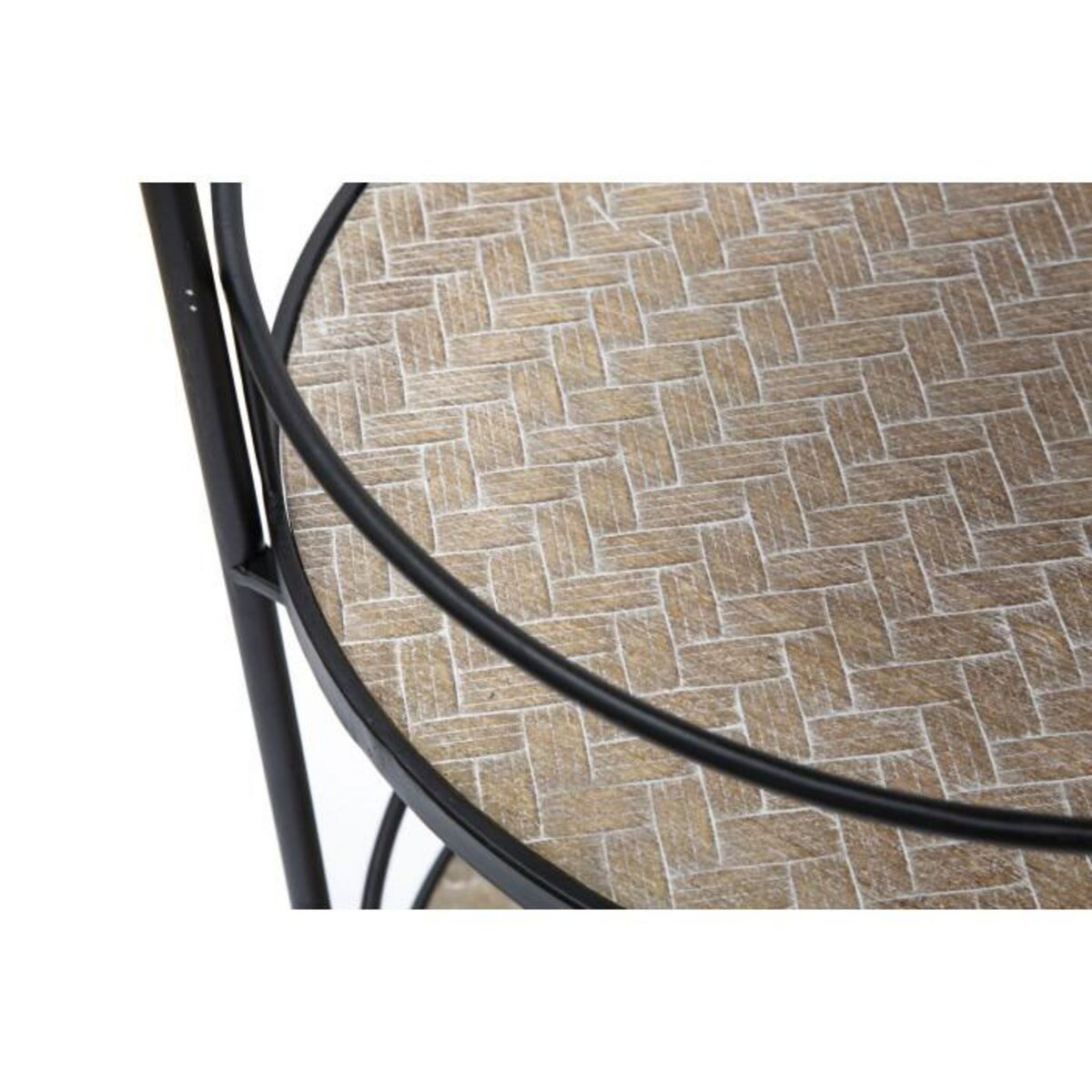 Paris Prix Desserte de Cuisine 3 Niveaux  Arex  82cm Naturel & Noir