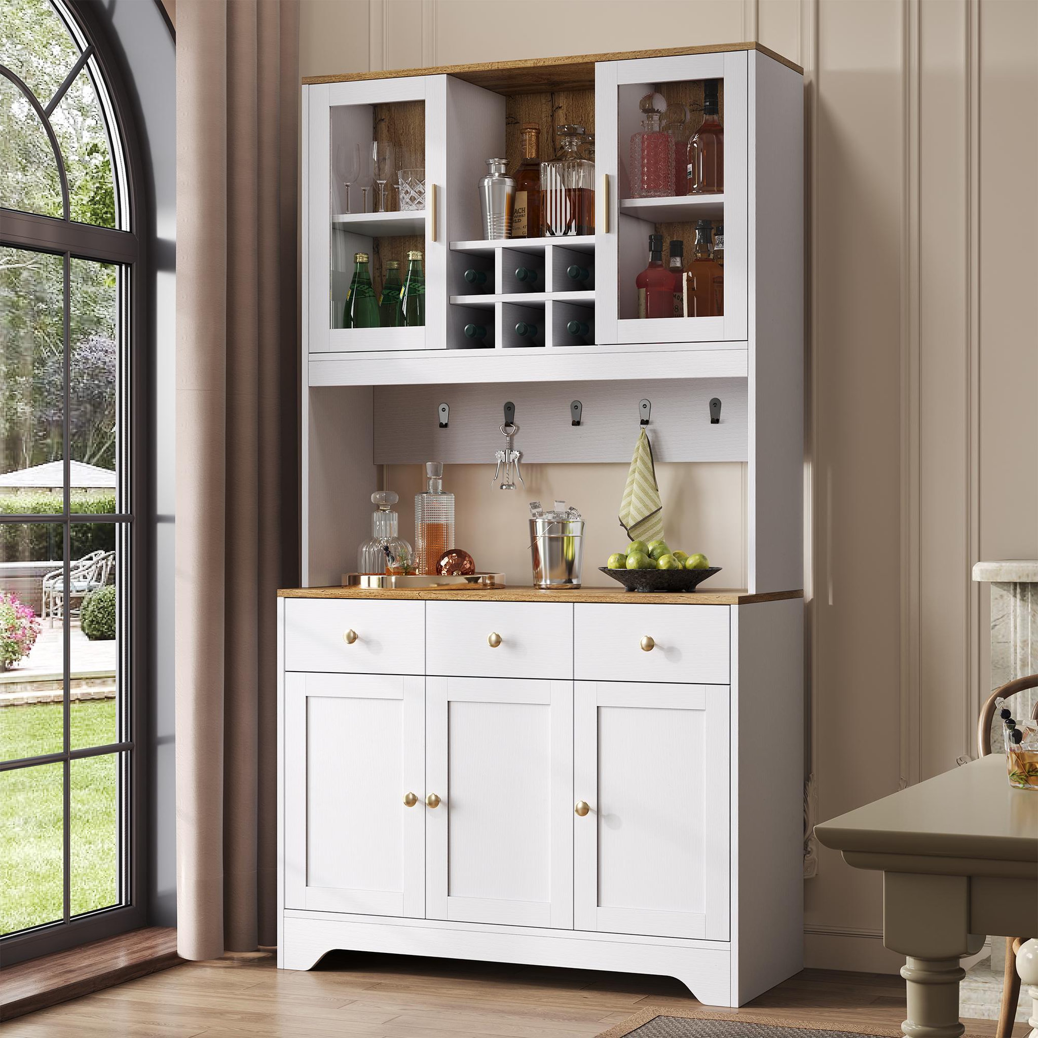 Voir la diapositive 4 : MERAX Buffet de cuisine 5 portes 3 tiroirs - 94,5 cm blanc mdf