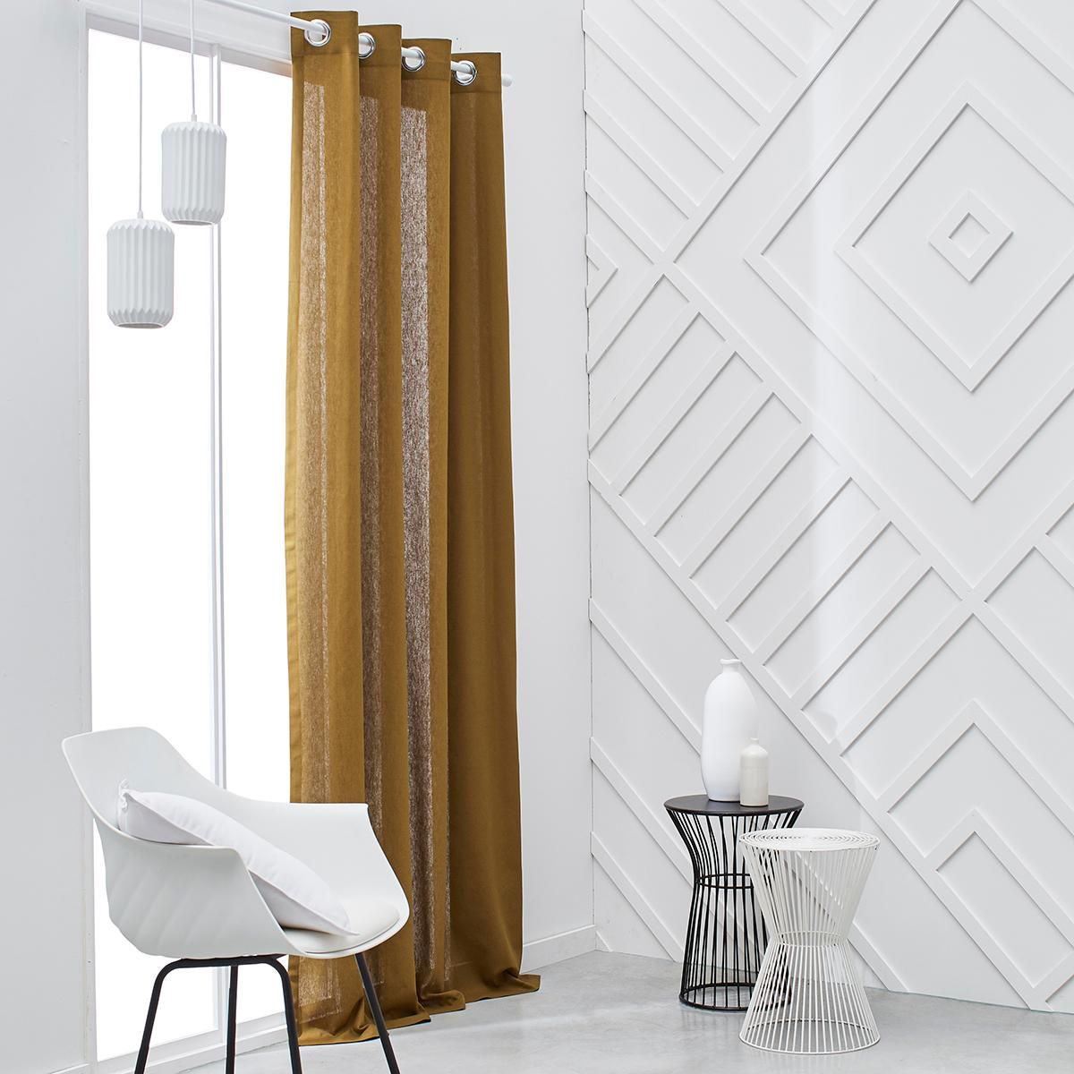 TODAY Rideau à &oelig;illets en polycoton PANAMA