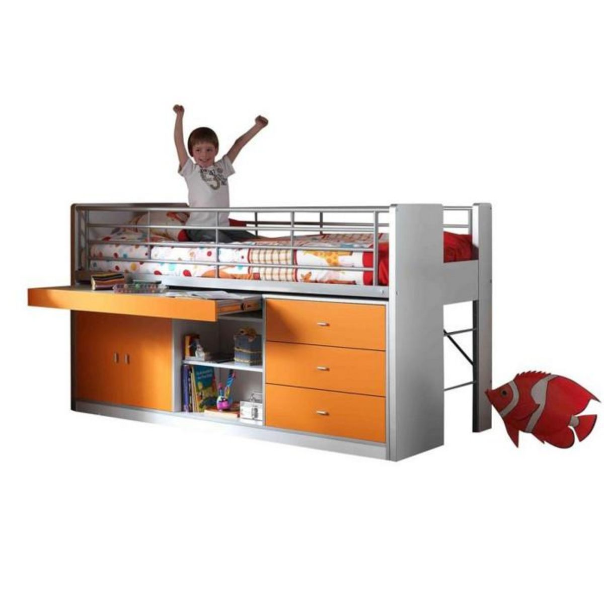 Paris Prix Lit Combiné Enfant  Bonny  90x200cm Orange