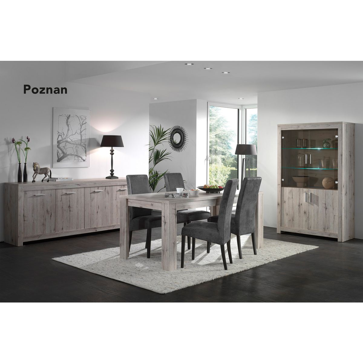 Vitrine 2 portes LED inclus L114cm LUBLIN