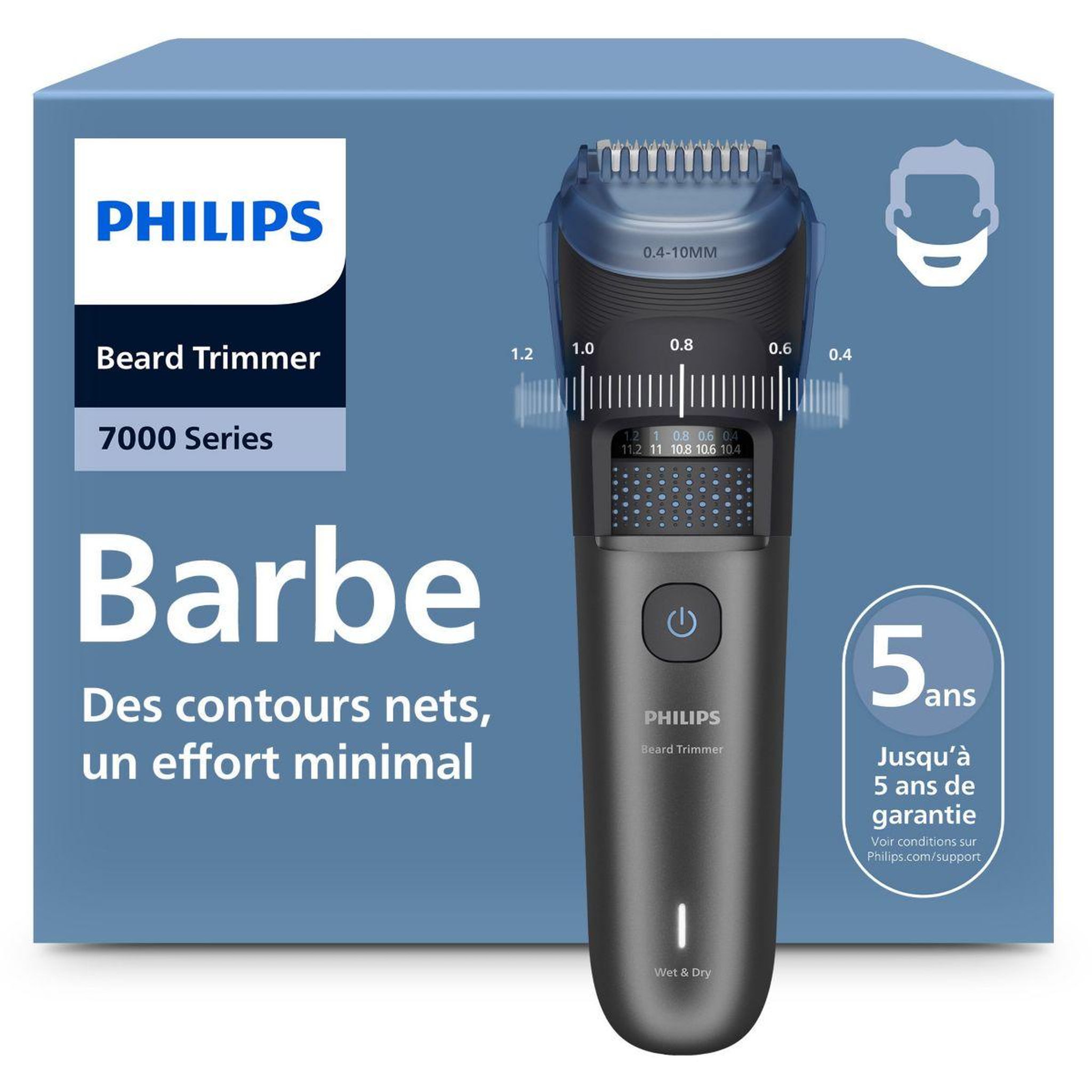 Voir la diapositive 3 : Philips Tondeuse barbe bt7665/15 series 7000, molette réglable, 40 hauteurs de coupe, précision 0,2 mm, autonomie 120 mn