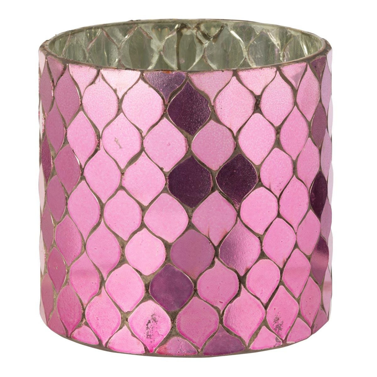 Paris Prix Photophore Mosaïque en Verre  Pop  12cm Fuchsia