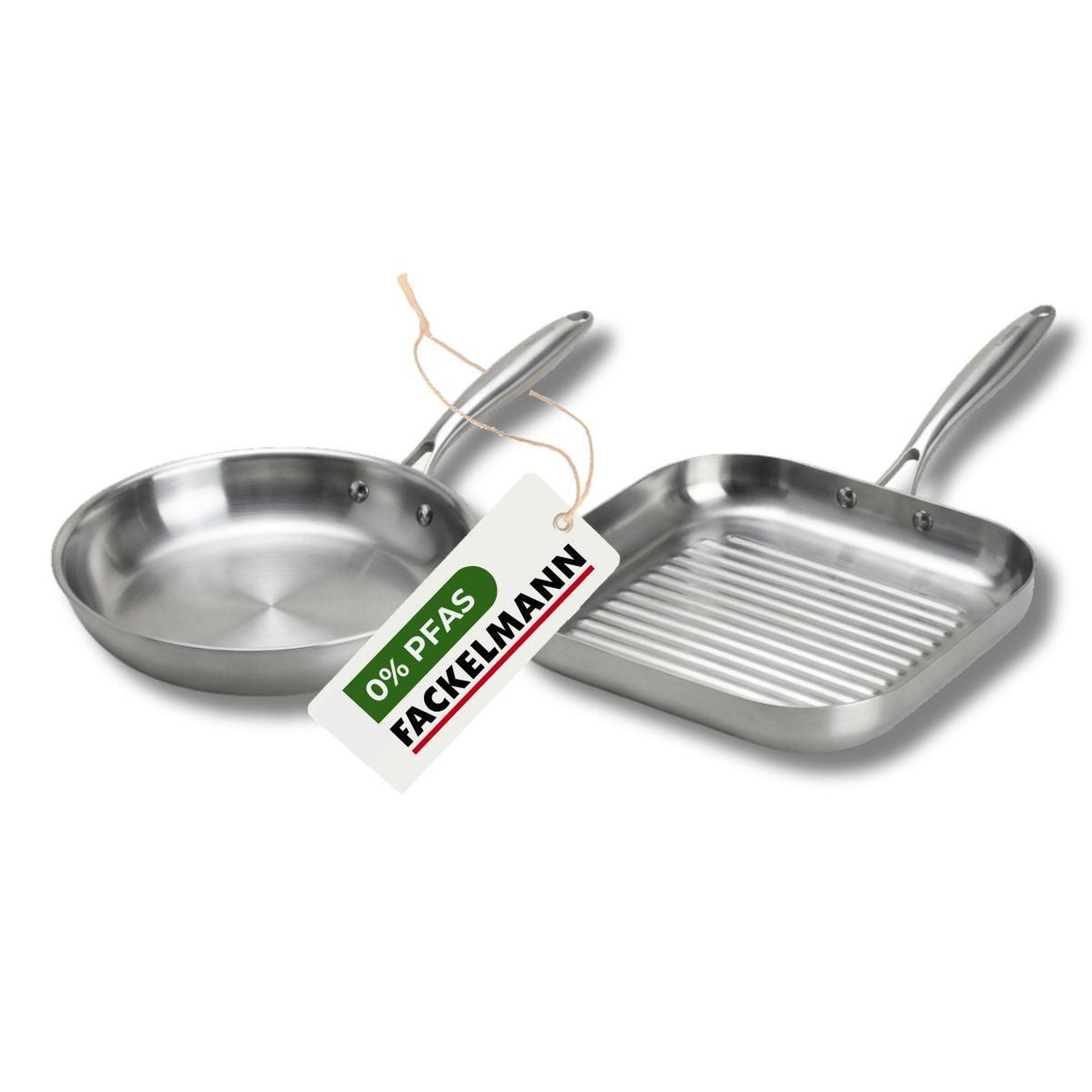 Fackelmann Poêle à frire 26 cm et gril 28 cm inox 18/10 triply fackelmann vita3