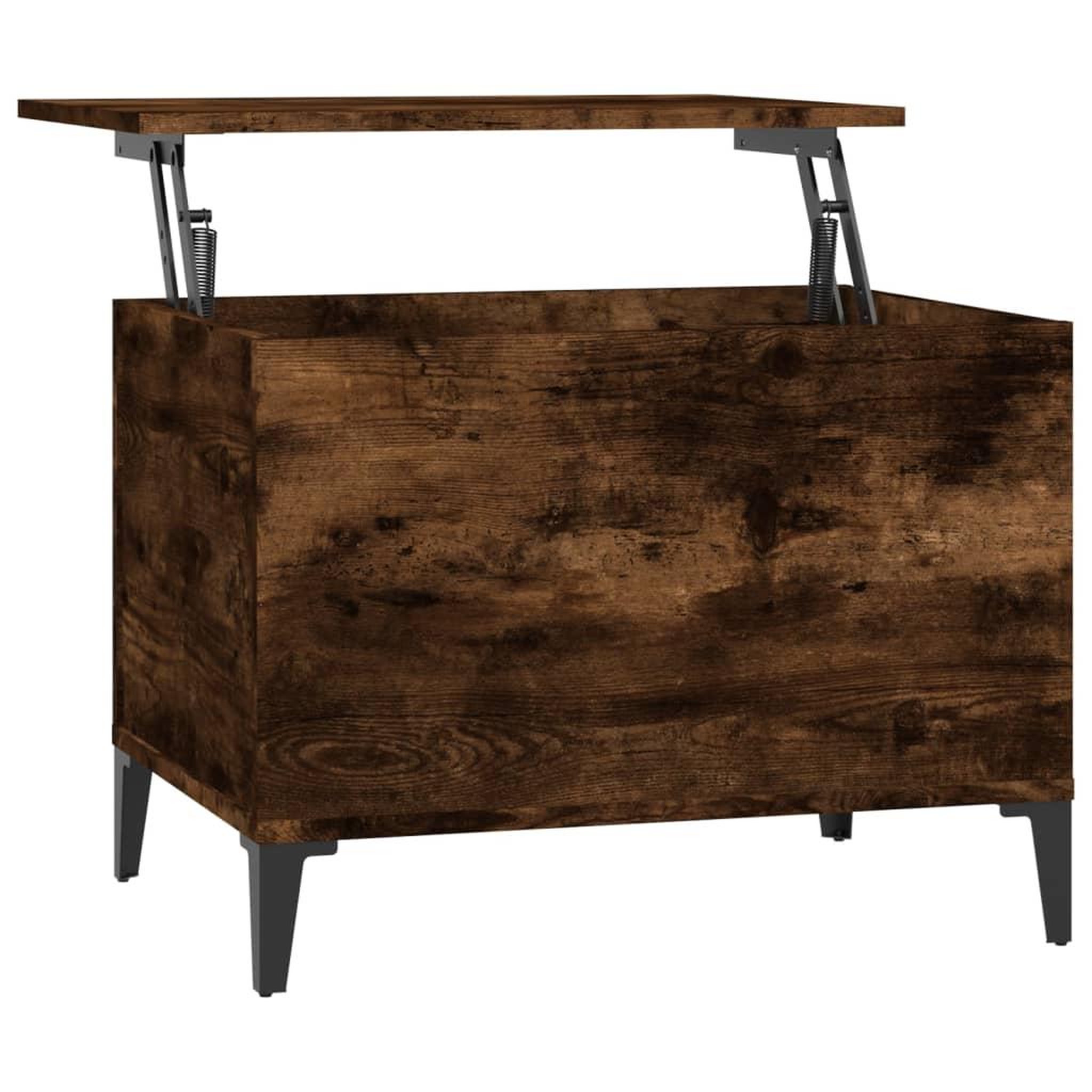 Voir la diapositive 2 : VIDAXL Table basse Chene fume 60x44,5x45 cm Bois d'ingenierie