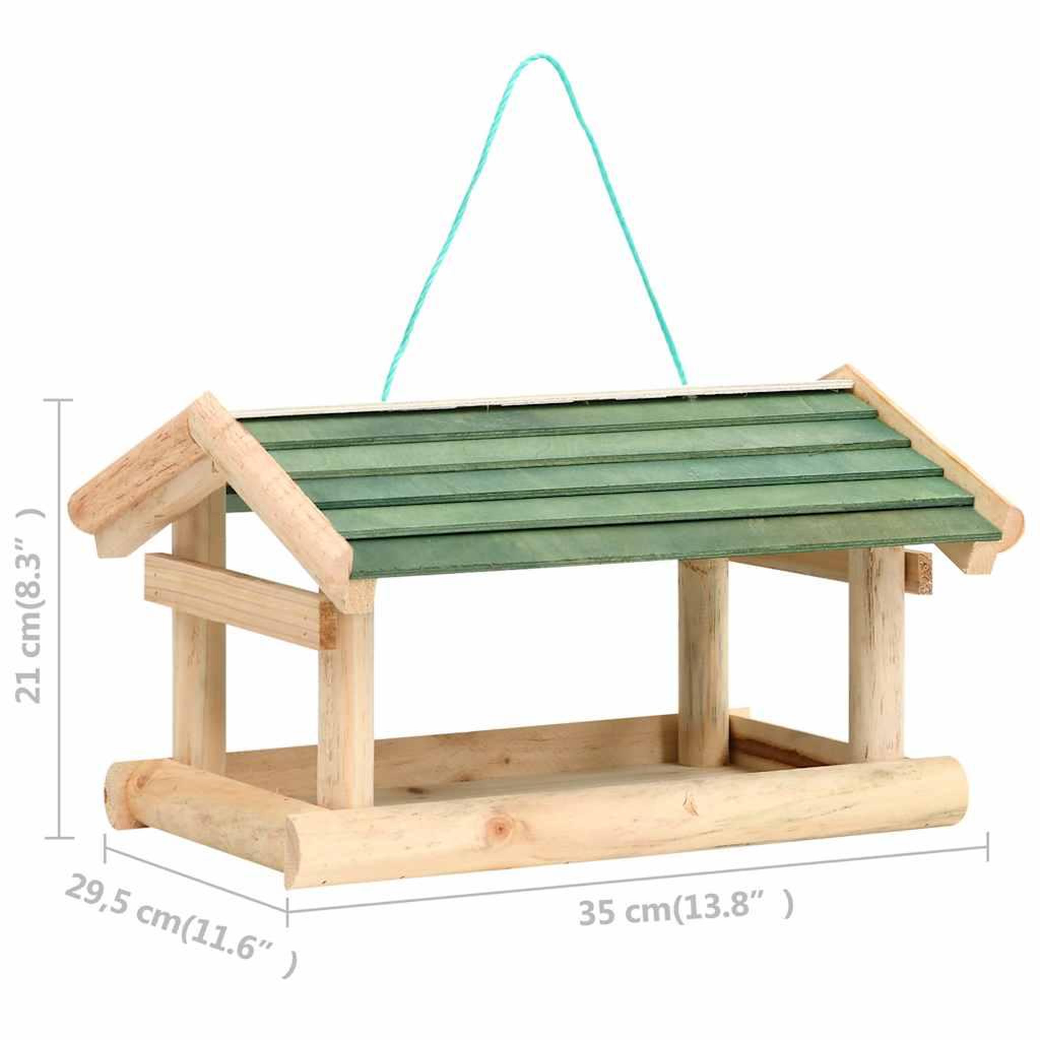 Voir la diapositive 3 : VIDAXL Mangeoire a oiseaux Bois de sapin 35x29,5x21 cm
