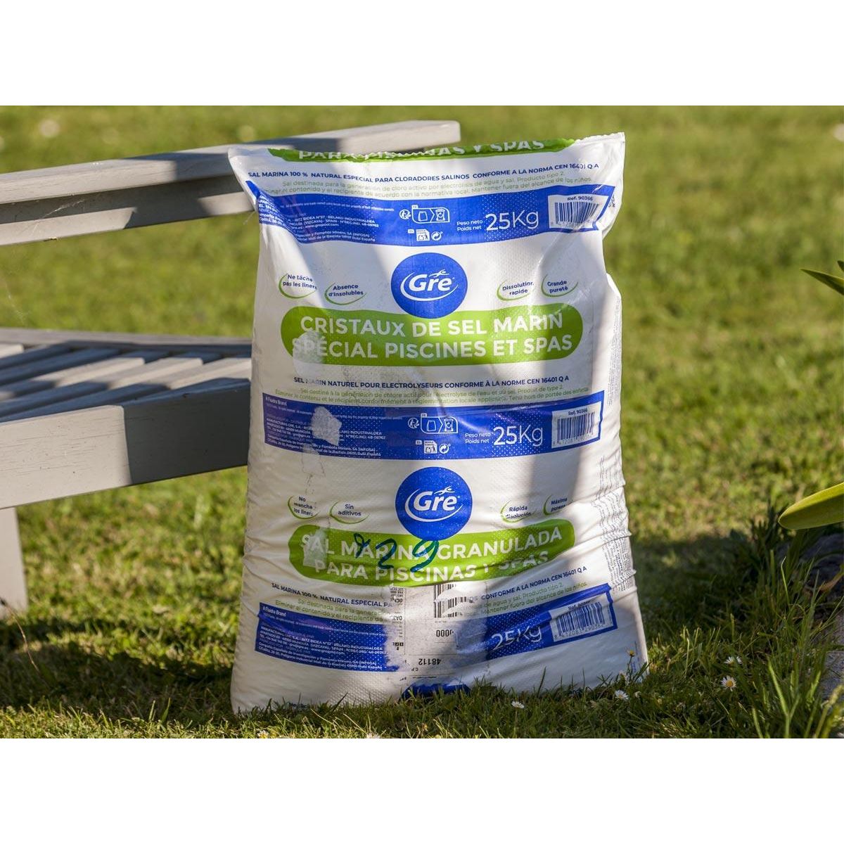 GRE Lot de 2 sacs de sel de piscine granulé 25 kg - Gré