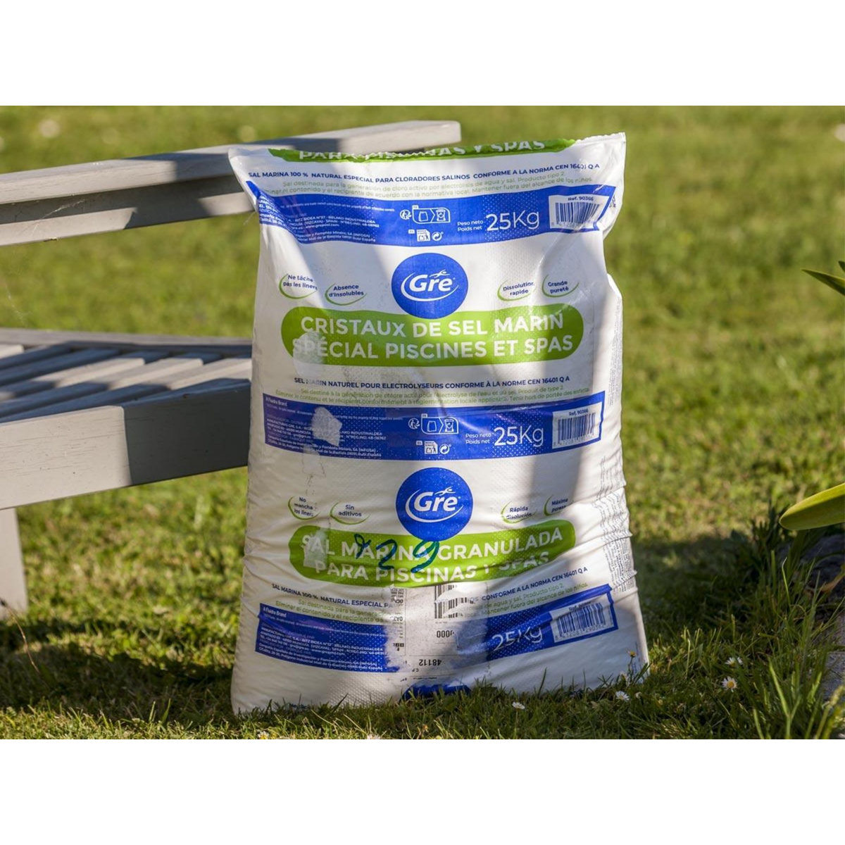 GRE Lot de 2 sacs de sel de piscine granulé 25 kg - Gré