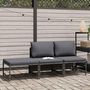 Voir la diapositive 2 : VIDAXL Salon de jardin 3 pcs avec coussins Gris Resine tressee