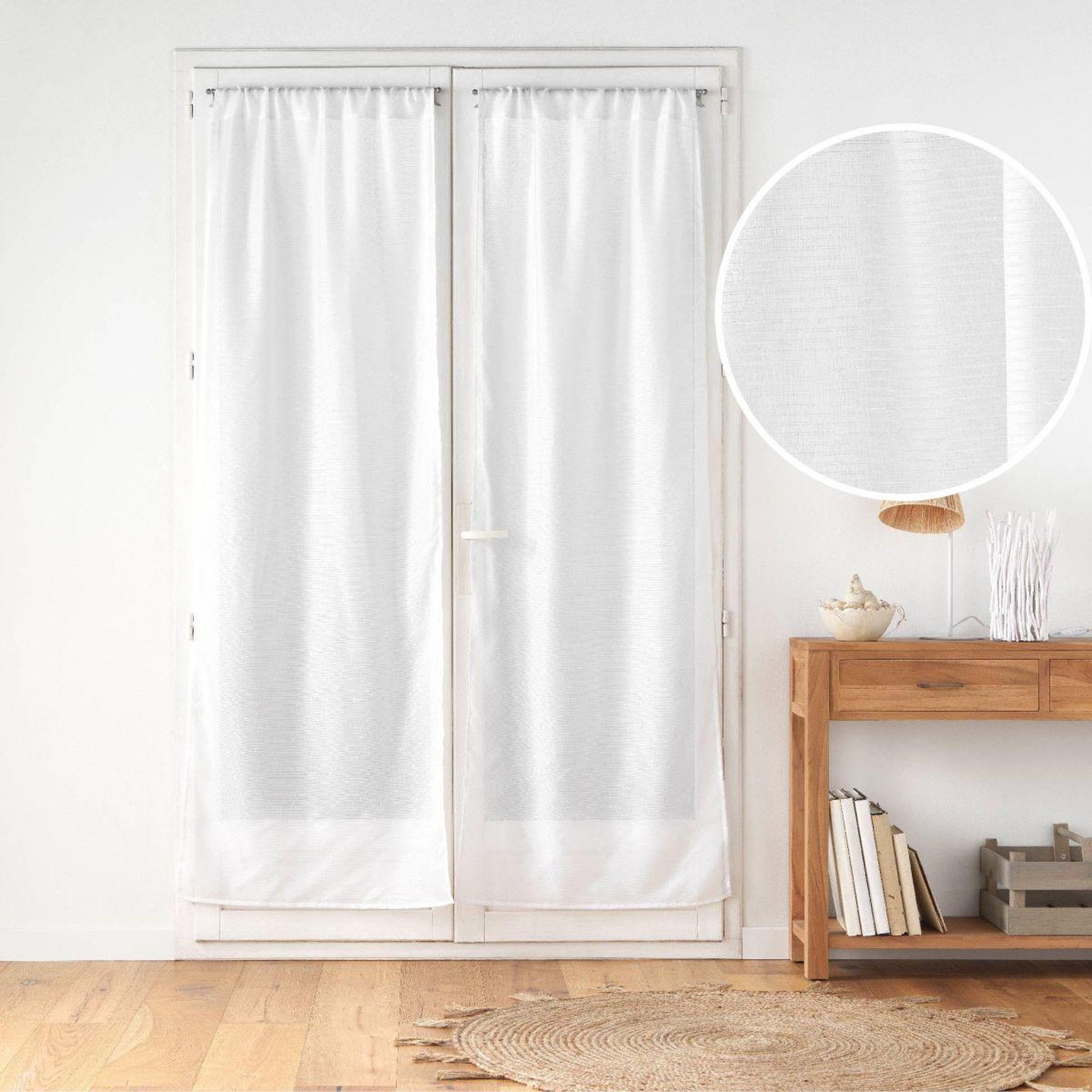 Voir la diapositive 6 : Douceur d'Intérieur Paire de voilages passe-tringle  dandy  70x200cm blanc