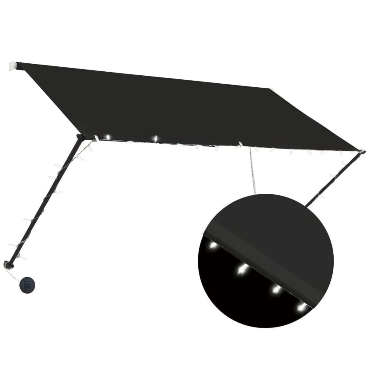 VIDAXL Auvent retractable avec LED 250x150 cm Anthracite