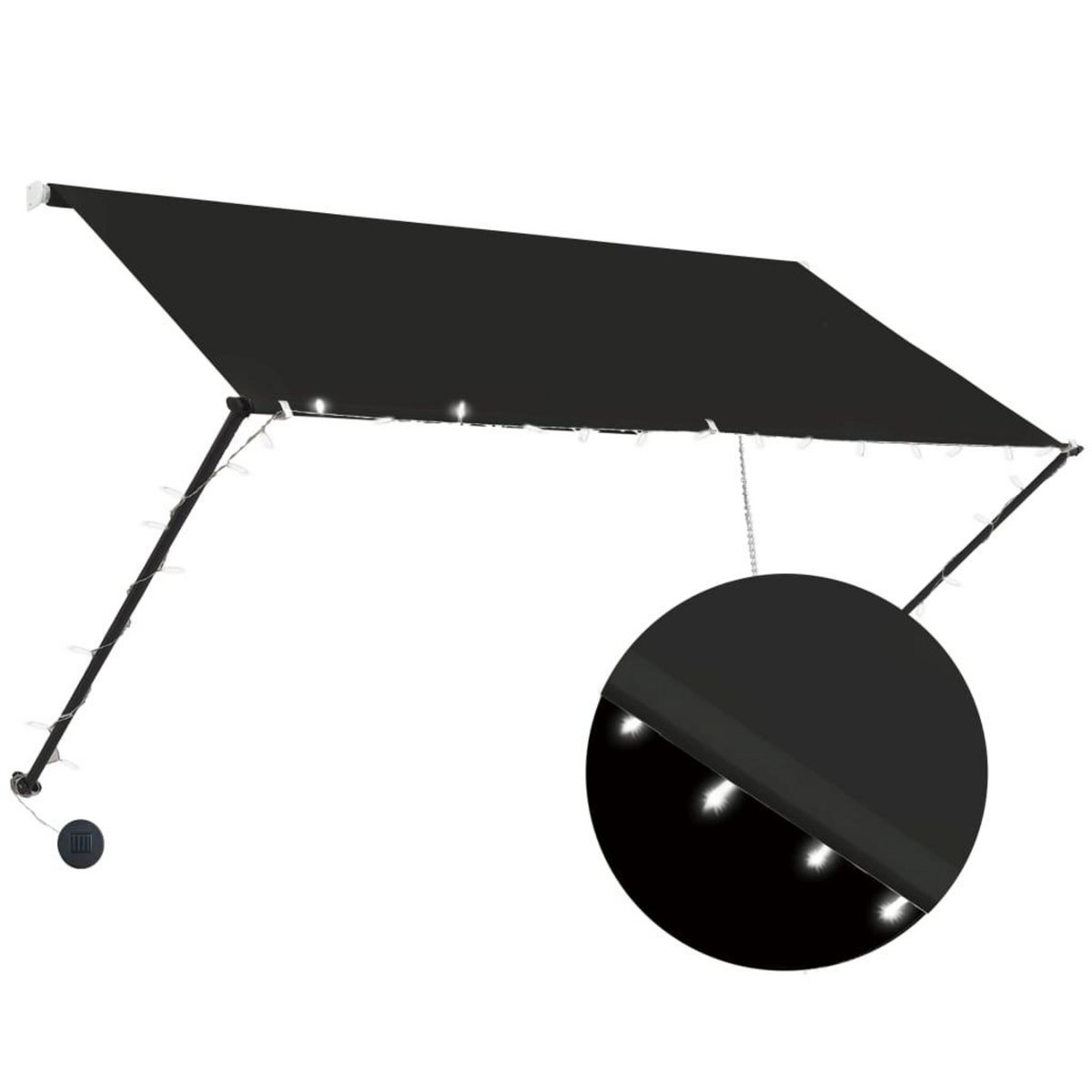 VIDAXL Auvent retractable avec LED 250x150 cm Anthracite